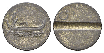 Италия жетон на одну поездку на лодке в парке развлчений диаметр 24 мм, вес 4 гр никель латунь 4670-525