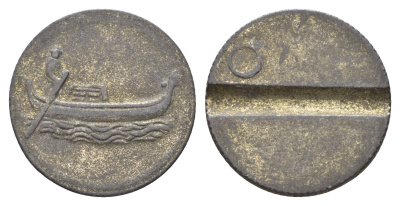 Италия жетон на одну поездку на лодке в парке развлчений диаметр 24 мм, вес 4 гр никель латунь 4670-525