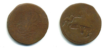 РОССИЯ 1 КОПЕЙКА 1760 медь 61-815