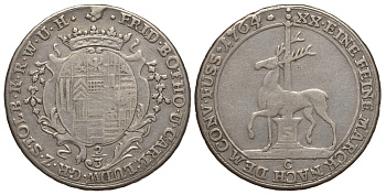 Штольберг-Штольберг 2/3 талера 1764 C Friederich 1989, Jaeger 19, KM 277 серебро 00-811-53