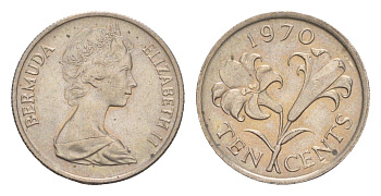 Бермудские Острова (Бермуды) 10 центов 1970 KM 17 медно-никель UNC 4651-917