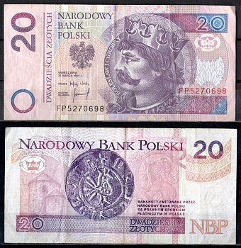 Польша 20 злотых 1994 Pick 174 a бумага 7484-47-3-1