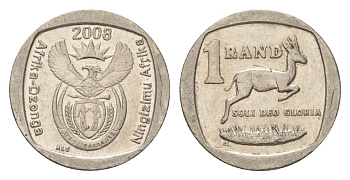 ЮАР 1 ранд 2008 KM 444 медь плакированная никелем 4627-526