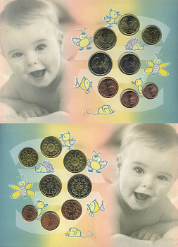 Португалия евронабор из 8 монет 2002 серия Год ребенка, в оригинальном картонном буклете UNC 1-4-2-04