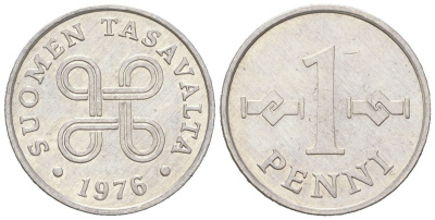 Финляндия 1 пенни 1976 KM 44a алюминий aUNC 218-114