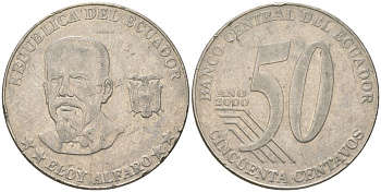 Эквадор 50 сентаво 2000 KM 108 нержавеющая сталь 4403-513