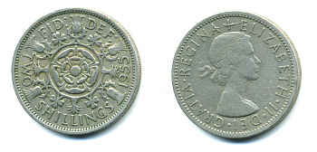 Великобритания 2 шиллинга (флорин) 1955 Елизавета II (1952-2022) KM 906, Spink 4146 медно-никель 4383-841