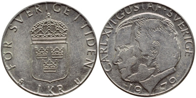 Швеция 1 крона 1979 Карл XVI Густав (1973- ) KM 852 медь плакированная медно-никелем 56-1114