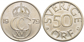 Швеция 50 эре 1979 U Карл XVI Густав (1973- ) KM 855 медно-никель 175-1042