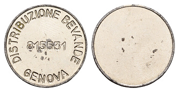 Италия, Генуя жетон диаметр 22,5 мм, вес 6,4 гр нержавеющая сталь 4670-936