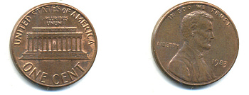 США 1 ЦЕНТ 1983 ЛИНКОЛЬН KM 201b цинк плакированный медью UNC 179-363