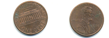 США 1 ЦЕНТ 2000 ЛИНКОЛЬН KM 201b цинк плакированный медью 179-527