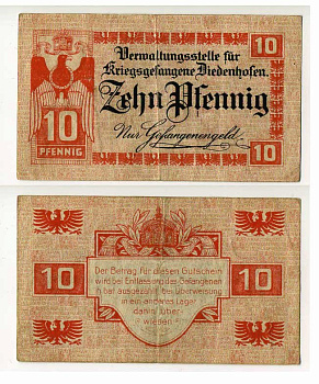 ГЕРМАНИЯ 10 ПФЕННИГОВ ND ЛАГЕРЬ ВОЕННОПЛЕННЫХ В ТЬОНВИЛЕ (ФРАНЦИЯ) C-2875 бумага 504-90-3-1