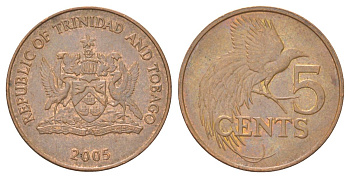 Тринидад и Тобаго 5 центов 2005 KM 30 бронза 4627-1032