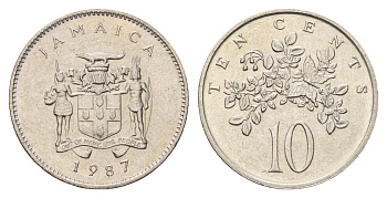 Ямайка 10 центов 1987 KM 47 медно-никель UNC 4579-111