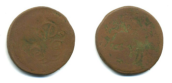 РОССИЯ 1 КОПЕЙКА 1759 медь 61-546