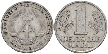 ГДР 1 марка 1956 A KM 13 алюминий 4601-457