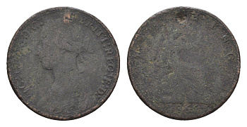 Великобритания 1 фартинг ND (1860-1873) Виктория (1837-1901) KM 747, Spink 3950 бронза 4664-232