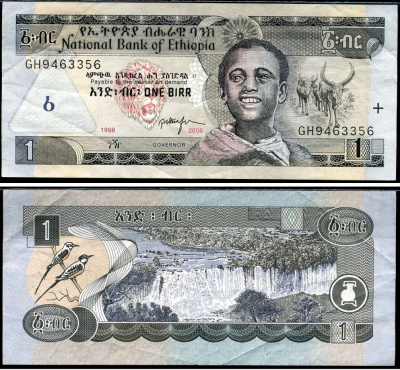 Эфиопия 1 быр 1998/2006 Pick 46 d бумага 7221-31-1-1
