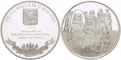 Нидерланды медаль ND серия великие правители, королева Юлиана (1909-2004), 36 мм, 17,5 гр  серебро  PROOF  1082-8-34
