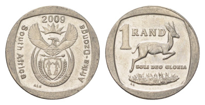 ЮАР 1 ранд 2009 KM 468 медь плакированная никелем 4627-539