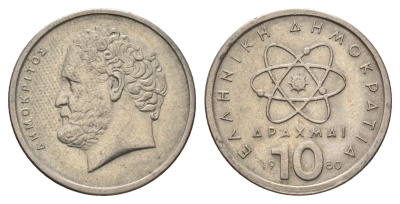 Греция 10 драхм 1980 Демокрит KM 119 медно-никель 4646-254