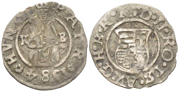 Венгрия 1 денар 1584 КВ, Рудольф II Габсбург (1576-1612), мадонна с младенцем Huszar 1059 серебро 4532-1246