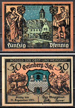 Грюнберг (Силезия) 50 пфеннигов 1921 7556-21-2-2