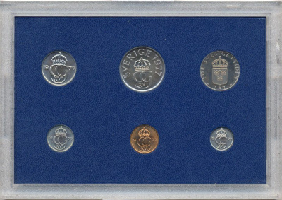 Швеция набор из 6 монет 1977 Карл XVI Густав (1973- ) официальный набор монетного двора UNC 2-4-1-29