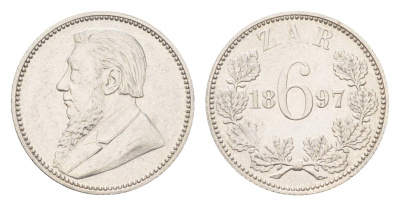 ЮАР 6 пенсов 1897 KM 4 серебро 4044-1524