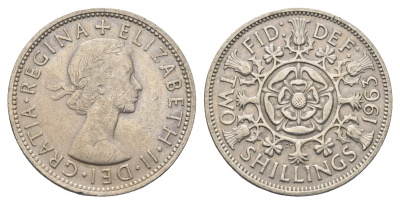Великобритания 2 шиллинга (флорин) 1963 Елизавета II (1952-2022) KM 906, Spink 4146 медно-никель 4663-321