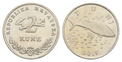 Хорватия 2 куны 2019 KM 10 медь цинк никель UNC 4514-846