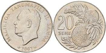 Самоа 20 сене 2002 KM 133 медно-никель UNC 4128-1213