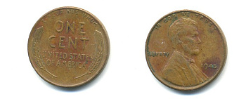 США 1 ЦЕНТ 1945 ЛИНКОЛЬН KM А132 медь цинк 76-161