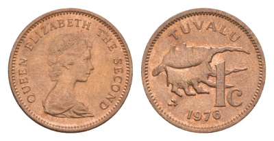 Тувалу 1 цент 1976 KM 1 бронза UNC 4651-1044