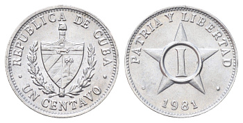 Куба 1 сентаво 1981 KM 33.1 алюминий UNC 4697-1131