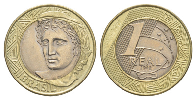 Бразилия 1 реал 1998 KM 652 биметалл 4646-536