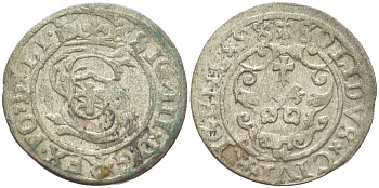 Рига 1 шиллинг (шеляг) 1599 Сигизмунд III (1587-1632), вес 1,01 гр. KM 5 серебро 1517-212