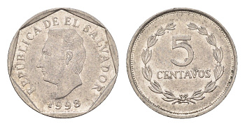 Сальвадор 5 сентаво 1998 KM 154b сталь плакированная никелем aUNC 4643-815