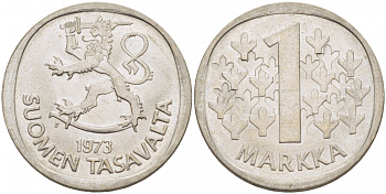 ФИНЛЯНДИЯ 1 МАРКА 1973 S KM 49а медно-никель UNC 3718-915