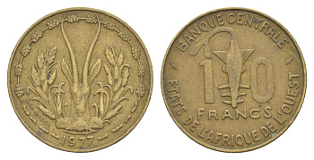 Западная Африка (BCEAO) 10 франков 1977 KM 1a медь алюминий никель 4175-1243