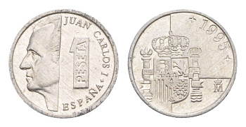 Испания 1 песета 1995 M, Хуан Карлос I (1975-2014) KM 832 алюминий 4623-1131