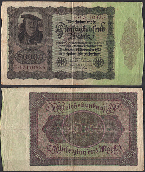 Германия 50000 марок 1922 Pick 80 бумага 2192-35-2-2