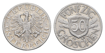 Австрия 50 грошей 1947 KM 2870 алюминий 3856-127