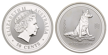 Австралия 50 центов 2006 Китайский гороскоп - год Собаки KM 1877 серебро BU 11-069-51