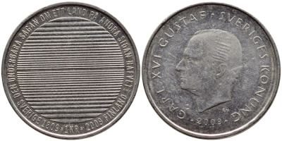 Швеция 1 крона 2009 Карл XVI Густав (1973- ) KM 894 медно-никель 84-1131