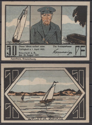 Нойштадт-ам-Рюбенберге 50 пфеннигов 1921 DeNG 2 966.1-3/8 бумага UNC (пресс) 8592-11-1-1