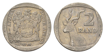 ЮАР 2 ранда 1990 KM 139 медь плакированная никелем 4626-1026