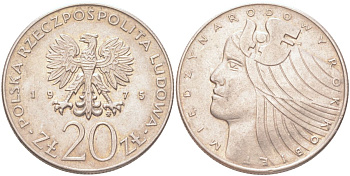 Польша 20 злотых 1975 Международный год женщины Y 75 медно-никель 4122-1027