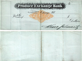 США пустой чек ND Produce Exchange Bank бумага 434-25-1-1